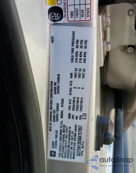 2008 Hummer H3 from USA, damaged, VIN 5GTEN13E088157957